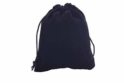 Picture of Sansam 50pcs Black Drawstrings Velvet Bags for Jewelry, Gift, Wedding Favors, Candy Bags, Party Favors, 4.0x4.8''