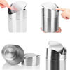 Picture of Mini Countertop Brushed Stainless Steel Swing Lid Trash Can Set, Come with Trash Bag, 1.5 L / 0.40 Gal ,Sky Blue