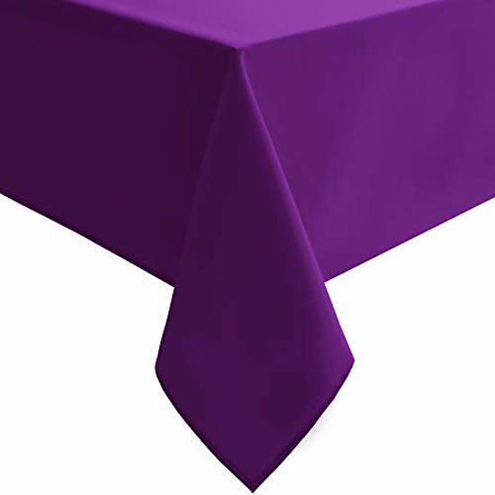 Picture of Hiasan Waterproof Tablecloth Rectangle - Washable Fabric Table Cloth for Dining Room Kitchen Birthday Party and Outdoor Use, Royal Purple, 54 x 108 Inch