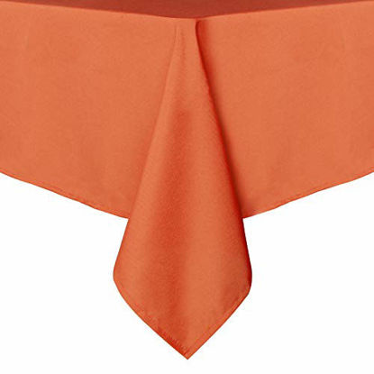 Picture of sancua Rectangle Tablecloth - 60 x 102 Inch - Stain and Wrinkle Resistant Washable Polyester Table Cloth, Decorative Fabric Table Cover for Dining Table, Buffet Parties and Camping, Orange