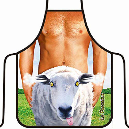 Picture of Funny Comics Cute Cartoon Kitchen Cooking Adult Apron for Birthday Gift (sheep)