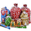 Picture of Christmas Gift Bags with Drawstrings&Bottom, Christmas Bags For Gifts Wrapping Holiday Gift Bag Bulk for Presents Goody, Reusable Plastic Xmas Gift Bags Assorted Sizes Extra Large/Medium/Small (15Pcs)