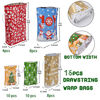 Picture of Christmas Gift Bags with Drawstrings&Bottom, Christmas Bags For Gifts Wrapping Holiday Gift Bag Bulk for Presents Goody, Reusable Plastic Xmas Gift Bags Assorted Sizes Extra Large/Medium/Small (15Pcs)