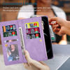 Picture of UEEBAI Wallet Case for Samsung Galaxy S10, Vintage Premium PU Leather Cover Flip Case with Card Slots Magnetic Closure Zipper Pocket Kickstand Handbag with Hand Strap - Purple