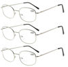 Picture of Eyekepper Metal Frame Spring Hinged Arms Reading Glasses 3 Pair Valupac Metal Readers Silver +1.0