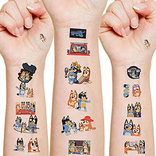 GetUSCart- 12 Sheets Cute Temporary Tattoos for Kids, Bluey Party ...