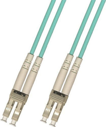 Picture of 0.5 Meter (1.6FT) 10Gb OM3 Multimode Duplex Fiber Optic Cable (50/125) - LC to LC - Aqua