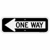 Picture of One Way Sign with Left Arrow, 18x6 Inches Engineer Grade Reflective Rust Free Aluminum,Weather/Fade Resistant,UV Protected,Easy to Mount,Indoor/Outdoor Use