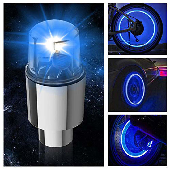 Picture of FICBOX 12 PCS LED Bike Wheel Light Tyre Tire Valve Caps Neon Light for Car Motorcycle Bicycle(Blue)