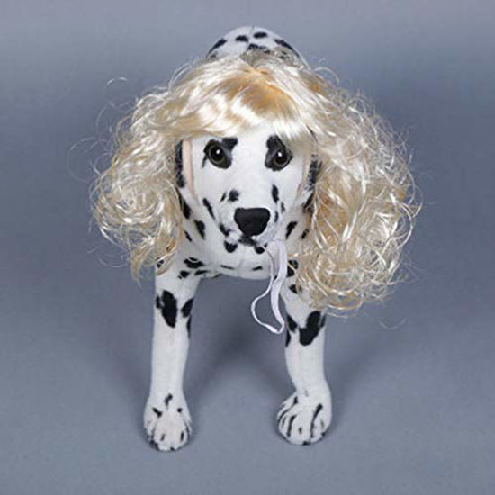 Picture of POPETPOP Adorable Dog Cat Wigs, Dog Costumes Funny Cosplay Wigs, Pet Supplies Dog Headwear for Party Festival Halloween Christmas Clothes Accessories