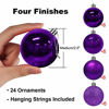 Picture of GameXcel 24Pcs Christmas Balls Ornaments for Xmas Tree - Shatterproof Christmas Tree Decorations Medium Hanging Ball Purple 2.5in x 24 Pack