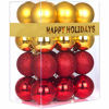 Picture of GameXcel 24Pcs Christmas Balls Ornaments for Xmas Tree - Shatterproof Christmas Tree Decorations Large Hanging Ball Red & Gold 2.5" x 24 Pack