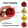 Picture of GameXcel 24Pcs Christmas Balls Ornaments for Xmas Tree - Shatterproof Christmas Tree Decorations Large Hanging Ball Red & Gold 2.5" x 24 Pack