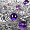 Picture of GameXcel 18Pcs Christmas Balls Ornaments for Xmas Tree - Shatterproof Christmas Tree Decorations Large Hanging Ball Purple & Silver3.2 x 18 Pack