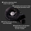 Picture of Yontree Fashion Fluffy Steering Wheel Covers for Women/Girls/Ladies Australia Pure Wool 15 Inch 1 Set 3 Pcs (Black)