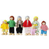 Picture of Wooden Doll House People, 7 Family Figures Miniature Doll House, Wooden Doll House Family Dress-Up Characters Grandpa, Grandma, Mom, Dad, Boy and Girl