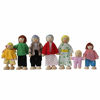 Picture of Wooden Doll House People, 7 Family Figures Miniature Doll House, Wooden Doll House Family Dress-Up Characters Grandpa, Grandma, Mom, Dad, Boy and Girl