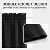 Picture of Aquazolax French Door Curtain Window Treatment - Blackout Glass Door Curtain Panel 54" x 40" Solid Thermal Insulated Drapes, 1 Piece, Black