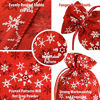 Picture of XCFWin 12 Pack Of Christmas Gift Bags With Drawstring Reusable Designs For Christmas Party Supplies Favors (snowflake, 13 * 18cm/5 * 7inch)