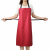 Picture of Waterproof Rubber Vinyl Apron for Women - Chemical Resistant Work Cloth with 2 Pockets - Adjustable Bib Butcher Apron - Best for DishWashing, Lab Work, Dog Grooming, Cleaning Fish (Red)