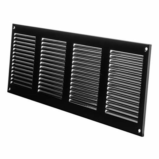 Picture of Air Vent Cover Steel Return Air Grilles - for Ceiling and Sidewall - HVAC - with Insect Protection Screen (15.74''x5.90'' Inch, Black)