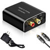 Picture of 192kHz Digital to Analog Audio Converter, Hdiwousp Aluminum Digital Coax Optical to RCA L/R Converter with Spdif Cable, DAC Toslink Optical to 3.5mm Headphone Jack Adapter for PS4 HDTV Home Cinema