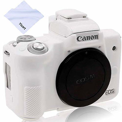 Picture of Yisau Case for Canon EOS M50/EOS M50 Mark II, Soft Silicone Skin Housing Protective Cover Compatible with Canon EOS Kiss M/EOS M50/M50 Mark II Camera Body (White)