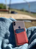 Picture of Premium Leather Phone Card Holder Stick On Wallet for iPhone and Android Smartphones (Coral Leather)