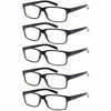 Picture of 5 Pair Reading Glasses Quality Lightweight Blue Light Blocking Eyeglasses with Spring Hinge, Readers for Women Men (5 Pack Black, 4.00)