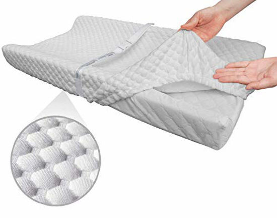 Picture of Super Soft and Comfy Bamboo Changing Pad Cover for Baby by BlueSnail (White)