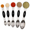 Picture of Magnetic Measuring Spoons Stainless Steel Set of 5 with Double Ends Measuring Dry and Liquid Ingredients