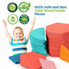 Picture of TOY Life 190Pcs Wooden Pattern Blocks for Kids Shape Puzzle Pattern Play Tangram Puzzles for Kids Ages 4-8 Geometric Shapes for Kids Preshool Kindergarten Montessori Toys with 24 Pcs Design Cards