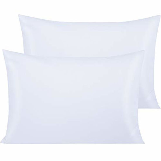 Picture of NTBAY 500 Thread Count Cotton Queen Pillowcases, Super Soft and Breathable Envelope Closure Pillow Cases, 20 x 30 Inches, White