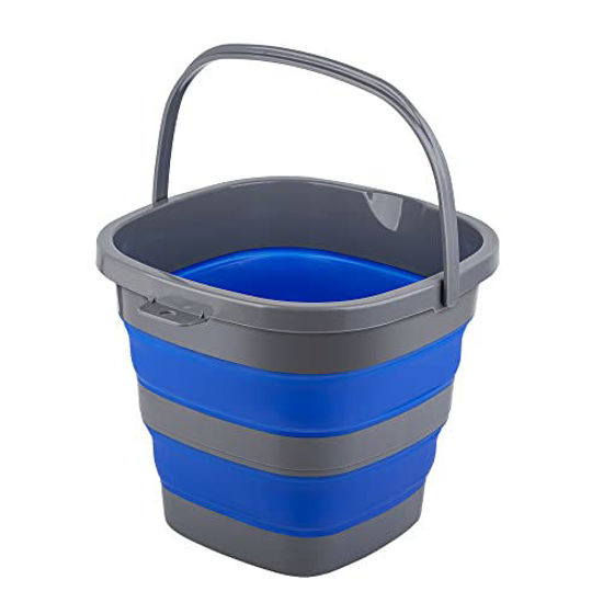GetUSCart- Collapsible Plastic Bucket with 2.6 Gallon (10L), Foldable  Rectangular Tub for House Cleaning, Space Saving Outdoor Waterpot for  Garden or Camping, Portable Fishing Water Pail (Blue)