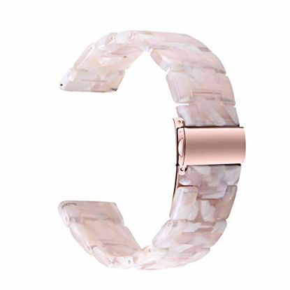 Picture of Lewungiu Resin Band Compatible with Samsung Galaxy 4 Strap 40 44mm,Galaxy Watch 4 Classic Replacement 42 46mm,Galaxy watch 3 41mm,20mm Quick Release crystal Band Women men PinkFlower