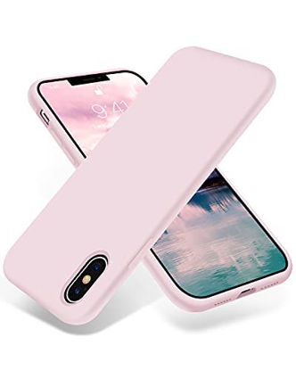 Picture of OTOFLY Liquid Silicone Gel Rubber Full Body Protection Shockproof Case for iPhone Xs/iPhone XAnti-Scratch&Fingerprint Basic-CasesCompatible with iPhone X/iPhone Xs 5.8 inch (2018), (Ice Pink)