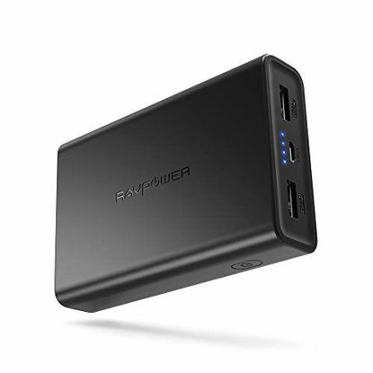 Picture of Portable Charger RAVPower 10000mAh Power Bank Ultra-Compact Battery Pack with 3.4A Output Dual iSmart 2.0 USB Ports Portable Battery Charger Compatible with Iphone iPad and More