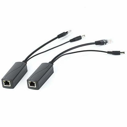 Picture of Xenocam 2-Pack Active PoE Power Over ethernet Splitter Adapter 48V to 12V, IEEE 802.3af Compliant 10/100Mbps PoE Splitter with 12V Output for Surveillance Camera