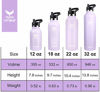 Picture of Vmini Kids Water Bottle - Insulated Water Bottle with Straw, Standard Mouth Stainless Steel & Vacuum, New Straw Lid with Wide Handle, Purple & 12 oz