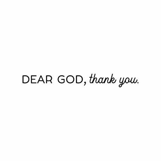 Picture of Vinyl Wall Art Decal - Dear God, Thank You - 3.5" x 30" - Cute Trendy Inspirational Lovely Spiritual Quote Sticker for Home Apartment Bedroom Kids Room Living Room Religious Center Decor (Black)