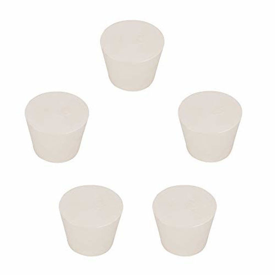 GetUSCart- StonyLab Solid Rubber Stoppers, 5-Pack 8# White Tapered Lab ...