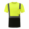 Picture of AYKRM Hi Vis T Shirts ANSI Class 2 Reflective Safety High Visibility Short Sleeve Shirts (Yellow, L)