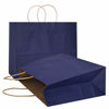 Picture of AZOWA Gift Bags Large Kraft Paper Bags with Handles (12.5 L x 4.7 W x 10.2 H in, Navy Blue, 12 Pcs, Horizontal)