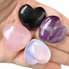 Picture of Loveliome 4 Pcs Mix-Color Carved Puff Heart Pocket Stone,Healing Palm Crystal Chakra Reiki Balancing Energy Stone for Jewelry Making(1 Inch)