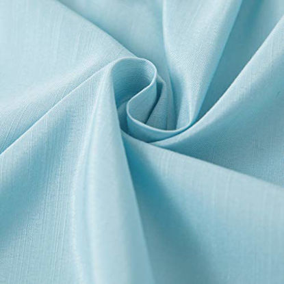 Picture of Biscaynebay Fabric Tablecloths, Water Resistant Spill Proof Tablecloths for Dining, Kitchen, Wedding and Parties, Light Blue 54 Inches by 54 Inches Square