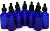 Picture of 12, Cobalt Blue, 2 oz, Glass Bottles, with Glass Eye Droppers