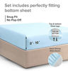 Picture of Twin Fitted Sheet - Single Fitted Deep Pocket Sheet - Fits Mattress Perfectly - Soft Wrinkle Free Sheet - 1 Fitted Sheet Only - Light Blue