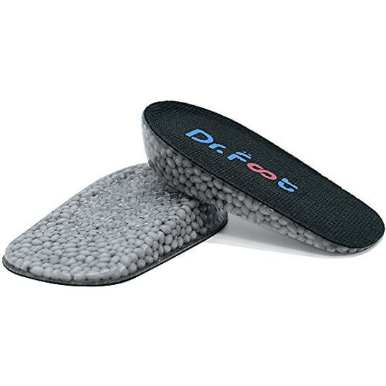 Picture of Dr. Foot's Height Increase Insoles, Heel Cushion Inserts, Heel Lift Inserts for Leg Length Discrepancies (Large (1" Height) | Black)