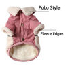 Picture of Vecomfy V-Collar Dog Coats for Small Dogs Fleece Lining Warm Puppy Jacket for Cold Winter Pink S