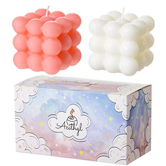 ACITHGL Bubble Candles - Cube Soy Wax Candles, Home Decor Candle, Scented  Candle